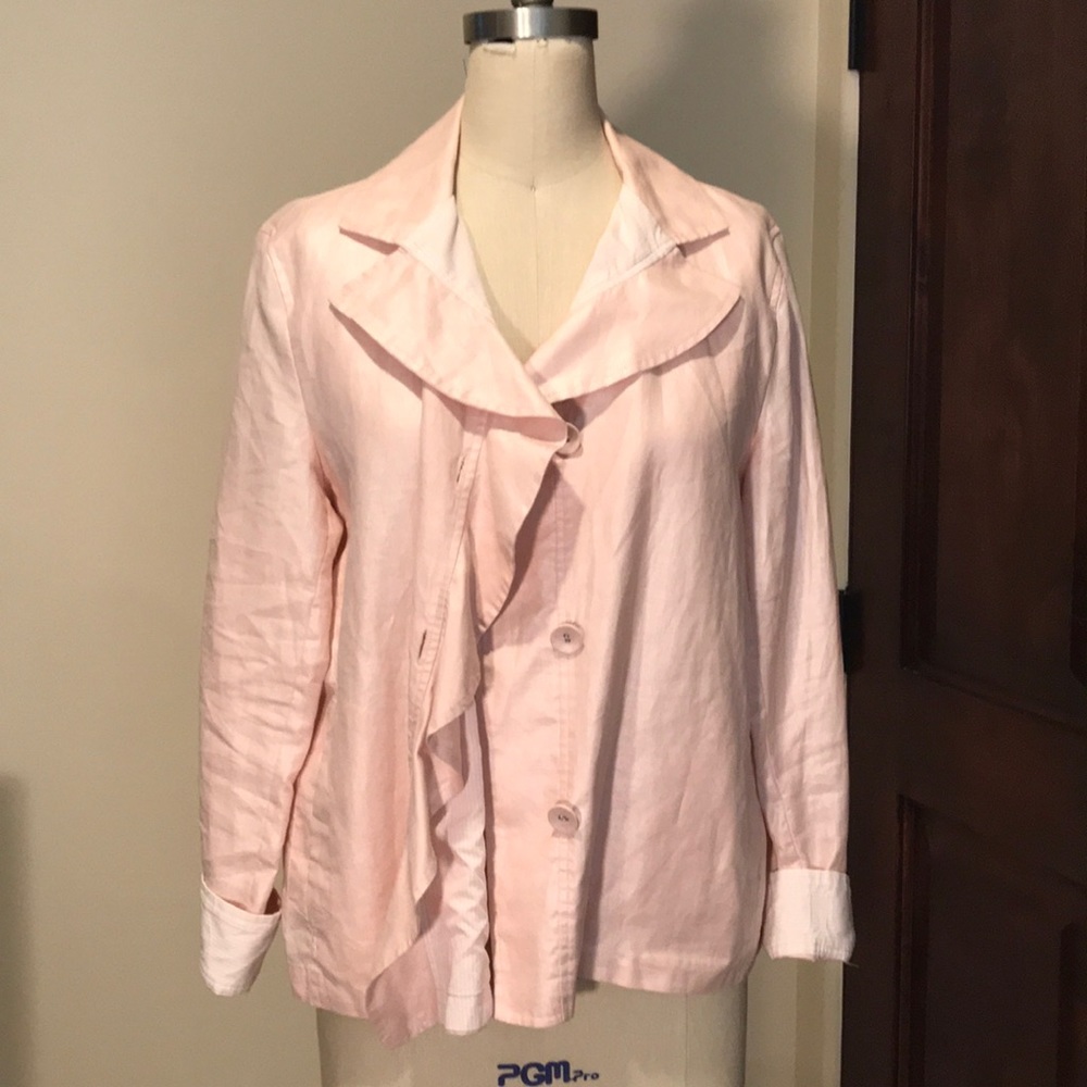 Chico’s Light Pink Linen Jacket size 2
